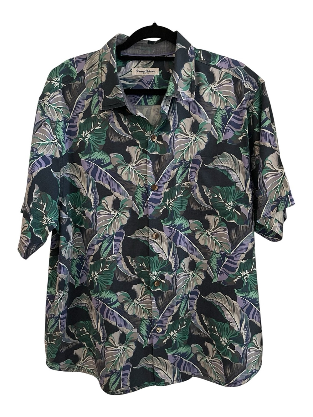 Tommy Bahama Multicolor Tropical Leaf Short-Sleeve Button-Up Silk Shirt